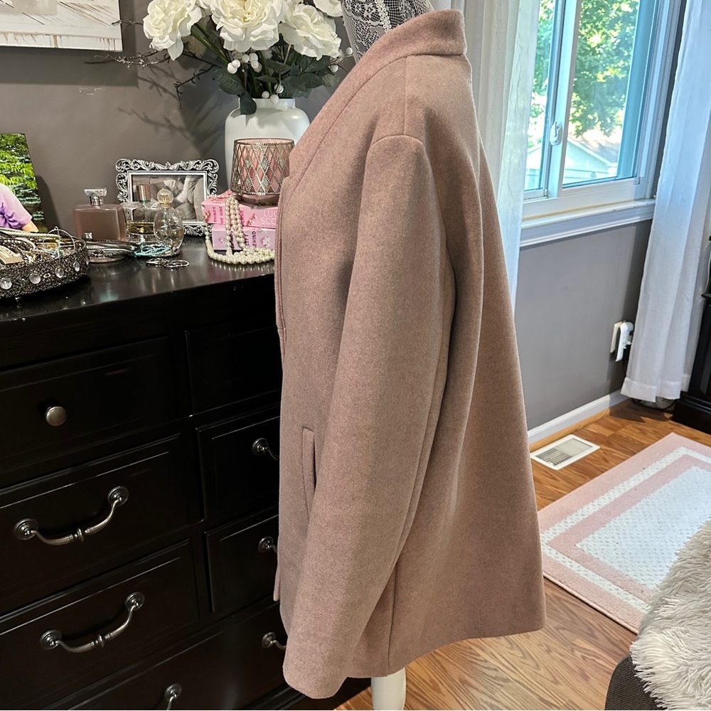 Old Navy Women's Wool Blend Pea Coat in Light Pale Pink Size L (EUC) - Picture 7 of 14